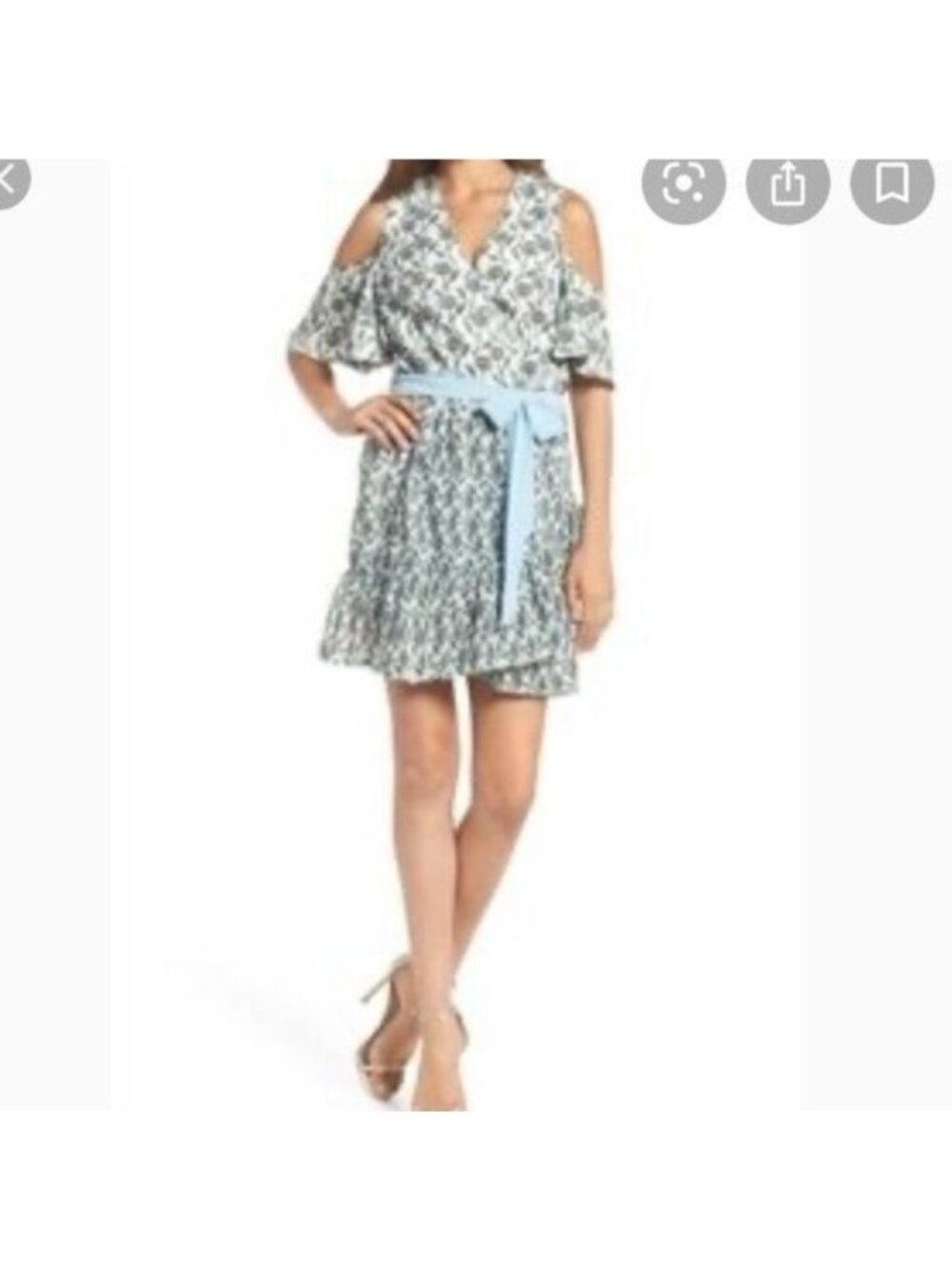 Foxiedox Anthropologie Floral Lexie Cold Shoulder Wrap Dress -XS